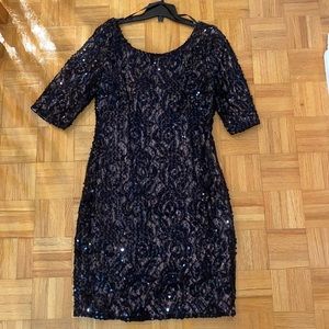 Black le chateau sequin cocktail dress